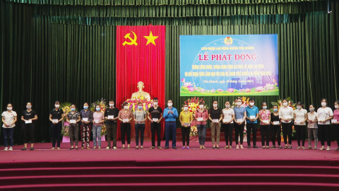LĐLĐ huyện Y&ecirc;n Kh&aacute;nh ph&aacute;t động Th&aacute;ng c&ocirc;ng nh&acirc;n năm 2022