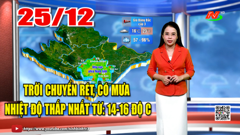 Dự b&aacute;o thời tiết khu vực tỉnh Ninh B&igrave;nh đ&ecirc;m 24, ng&agrave;y 25/12/2025