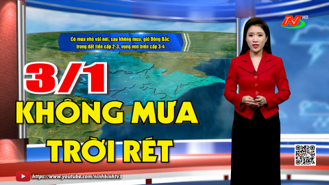 Dự b&aacute;o thời tiết khu vực tỉnh Ninh B&igrave;nh đ&ecirc;m 2, ng&agrave;y 3/1/2026