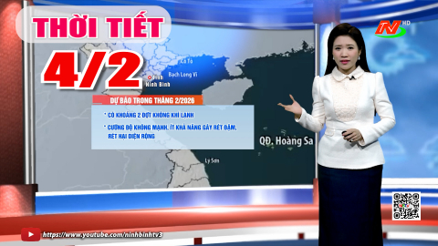Dự b&aacute;o thời tiết khu vực tỉnh Ninh B&igrave;nh đ&ecirc;m 3, ng&agrave;y 4/2/2026