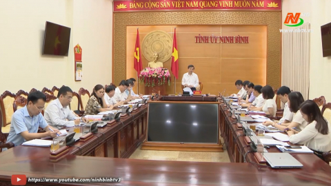 Đồng ch&iacute; B&iacute; thư Tỉnh ủy l&agrave;m việc với Ban Tổ chức Tỉnh ủy, Trường Ch&iacute;nh trị tỉnh