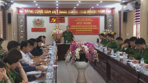 C&ocirc;ng an TP. Tam Điệp tuy&ecirc;n truyền ph&ograve;ng chống lừa đảo tr&ecirc;n kh&ocirc;ng gian mạng