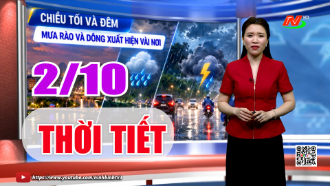 Dự b&aacute;o thời tiết 2/10: Chiều tối v&agrave; đ&ecirc;m, thời tiết chuyển biến với mưa r&agrave;o v&agrave; d&ocirc;ng xuất hiện v&agrave;i nơi