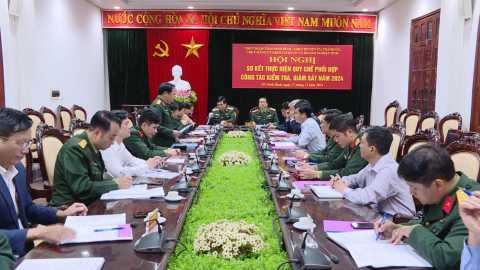 Ủy ban Kiểm tra Đảng ủy Qu&acirc;n sự tỉnh sơ kết thực hiện Quy chế phối hợp c&ocirc;ng t&aacute;c kiểm tra, gi&aacute;m s&aacute;t