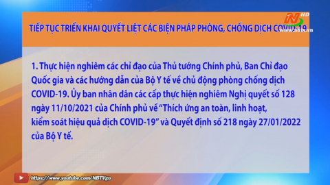 Tiếp tục  triển khai quyết liệt c&aacute;c biện ph&aacute;p ph&ograve;ng, chống dịch COVID-19