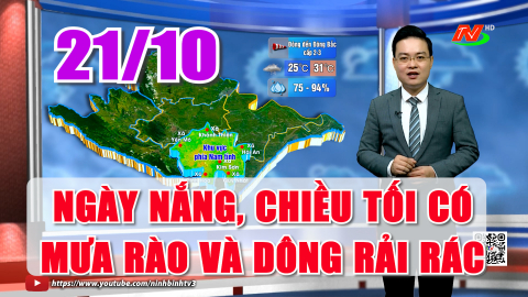  Dự b&aacute;o thời tiết mới nhất đ&ecirc;m nay v&agrave; ng&agrave;y mai 21/10: Ng&agrave;y nắng, chiều tối c&oacute; mưa r&agrave;o v&agrave; d&ocirc;ng rải r&aacute;c