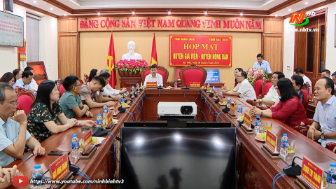 Đo&agrave;n c&ocirc;ng t&aacute;c huyện Hồng D&acirc;n, tỉnh Bạc Li&ecirc;u thăm, l&agrave;m việc tại huyện Gia Viễn