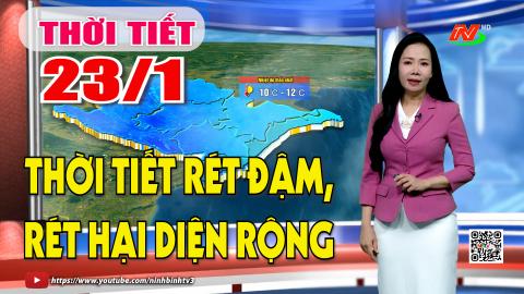Dự b&aacute;o thời tiết khu vực tỉnh Ninh B&igrave;nh đ&ecirc;m 22, ng&agrave;y 23/1/2026