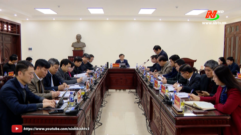 Đồng ch&iacute; B&iacute; thư Tỉnh ủy Đo&agrave;n Minh Huấn l&agrave;m việc với huyện Kim Sơn