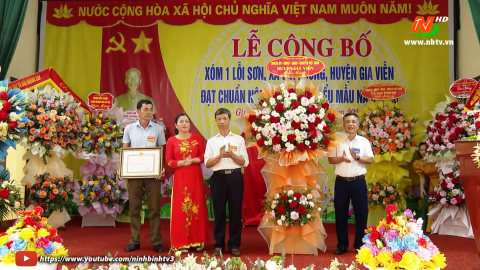 X&oacute;m 1 Lỗi Sơn, x&atilde; Gia Phong đ&oacute;n Bằng c&ocirc;ng nhận Khu d&acirc;n cư n&ocirc;ng th&ocirc;n mới kiểu mẫu
