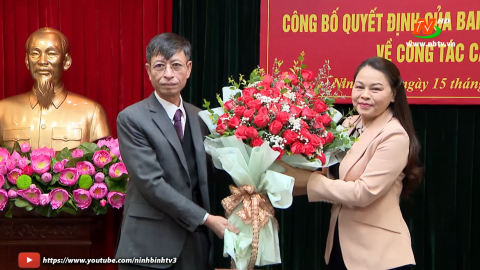 C&ocirc;ng bố Quyết định của Ban Thường vụ Tỉnh ủy về c&ocirc;ng t&aacute;c c&aacute;n bộ