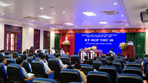 Kỳ họp thứ 20, HĐND th&agrave;nh phố Ninh B&igrave;nh kh&oacute;a XXI