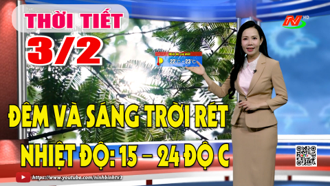 Dự b&aacute;o thời tiết khu vực tỉnh Ninh B&igrave;nh đ&ecirc;m 2, ng&agrave;y 3/2/2026