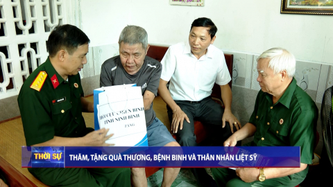 Thăm, tặng qu&agrave; thương, bệnh binh v&agrave; th&acirc;n nh&acirc;n liệt sỹ tại Y&ecirc;n M&ocirc; v&agrave; Tam Điệp