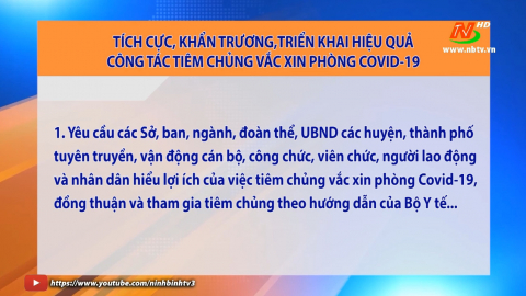 C&ocirc;ng văn kết luận của đồng ch&iacute; ph&oacute; Chủ tịch TTUBND tỉnh t&iacute;ch cực, khẩn trương, triển khai ti&ecirc;m chủng vắc xin ph&ograve;ng covid-19