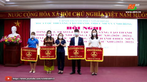 Trao giải Cuộc thi s&aacute;ng tạo thanh, thiếu ni&ecirc;n v&agrave; nhi đồng TP Ninh B&igrave;nh lần thứ XII