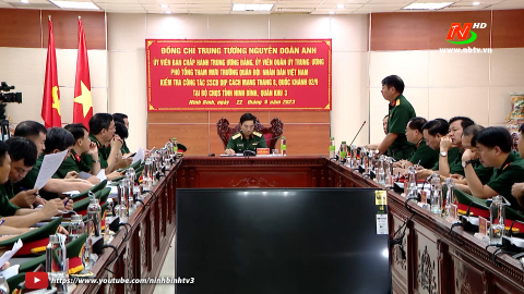 Đo&agrave;n c&ocirc;ng t&aacute;c của bộ tổng tham mưu kiểm tra bộ CHQS tỉnh