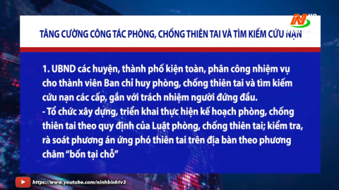 Tăng cường c&ocirc;ng t&aacute;c ph&ograve;ng, chống thi&ecirc;n tai v&agrave; t&igrave;m kiếm cứu nạn