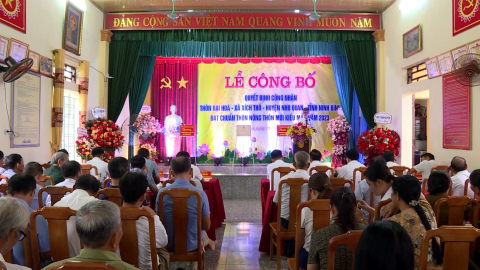 Đại H&ograve;a đ&oacute;n bằng c&ocirc;ng nhận th&ocirc;n n&ocirc;ng th&ocirc;n mới kiểu mẫu