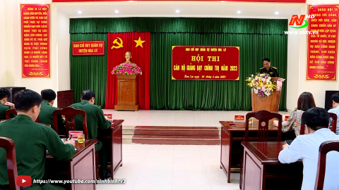 Hội thi c&aacute;n bộ giảng dạy ch&iacute;nh trị trong LLVT huyện Hoa Lư, Y&ecirc;n Kh&aacute;nh, Kim Sơn