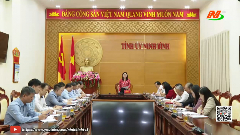 Đồng ch&iacute; Ph&oacute; B&iacute; thư Thường trực Tỉnh ủy l&agrave;m việc với Văn ph&ograve;ng Tỉnh ủy