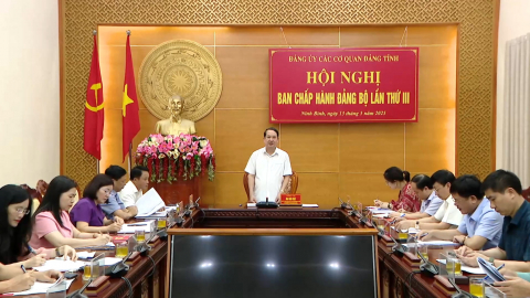 Hội nghị Ban Chấp h&agrave;nh Đảng bộ c&aacute;c cơ quan Đảng tỉnh lần thứ ba