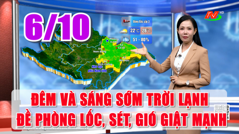 Dự b&aacute;o thời tiết 6/10: Kh&ocirc;ng kh&iacute; lạnh v&agrave; mưa d&ocirc;ng, đề ph&ograve;ng lốc, s&eacute;t, mưa đ&aacute;, gi&oacute; giật mạnh.