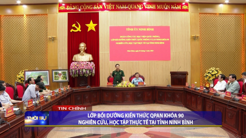  Đo&agrave;n c&ocirc;ng t&aacute;c Học viện Quốc ph&ograve;ng, lớp bồi dưỡng kiến thức quốc ph&ograve;ng v&agrave; an ninh kho&aacute; 90 nghi&ecirc;n cứu, học tập thực tế tại tỉnh Ninh B&igrave;nh