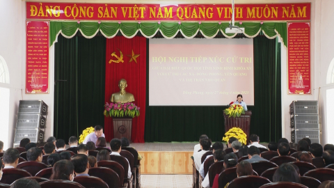 Đo&agrave;n ĐBQH Tỉnh tiếp x&uacute;c cử tri huyện Nho Quan