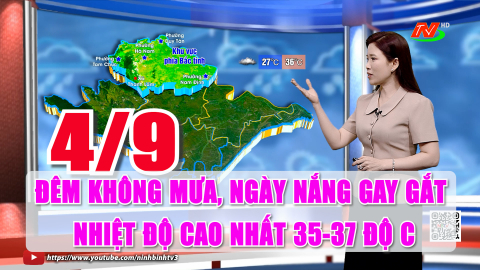 Dự b&aacute;o thời tiết 4/9: M&acirc;y thay đổi, đ&ecirc;m kh&ocirc;ng mưa, ng&agrave;y nắng v&agrave; nắng n&oacute;ng.