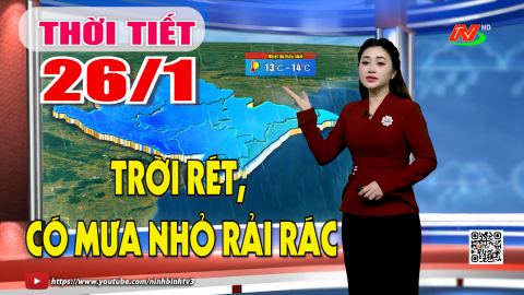 Dự b&aacute;o thời tiết khu vực tỉnh Ninh B&igrave;nh đ&ecirc;m 25, ng&agrave;y 26/1/2026
