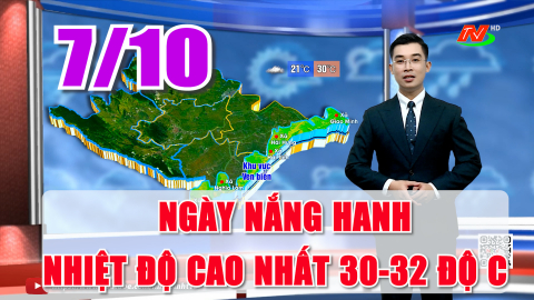 Dự b&aacute;o thời tiết 7/10: Nắng hanh, c&aacute;c khu vực trong tỉnh với nhiệt độ cao nhất 30-32 độ C.