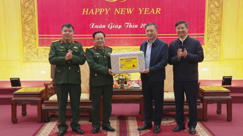 Sư đo&agrave;n 350 thăm, ch&uacute;c Tết Tỉnh ủy