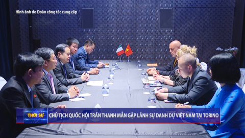 Chủ tịch Quốc hội Trần Thanh Mẫn gặp L&atilde;nh sự danh dự Việt Nam tại Torino