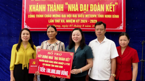 Gia Viễn: Khởi c&ocirc;ng v&agrave; kh&aacute;nh th&agrave;nh c&aacute;c c&ocirc;ng tr&igrave;nh ch&agrave;o mừng Đại hội MTTQ Việt Nam tỉnh