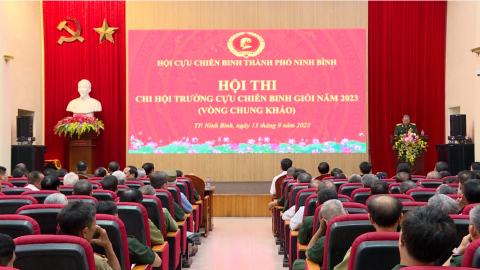 Chung khảo hội thi chi hội trưởng CCB giỏi th&agrave;nh phố Ninh B&igrave;nh