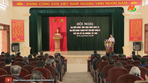 Đại biểu HĐND tỉnh tiếp x&uacute;c cử tri th&agrave;nh phố Tam Điệp