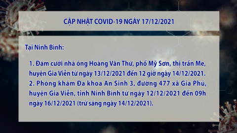 Cập nhật COVID-19 ng&agrave;y 17/12/2021