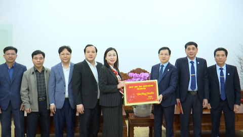 Đồng ch&iacute; Ph&oacute; B&iacute; thư Thường trực Tỉnh uỷ Đinh Thị Lụa thăm, động vi&ecirc;n c&aacute;c đơn vị trực Tết