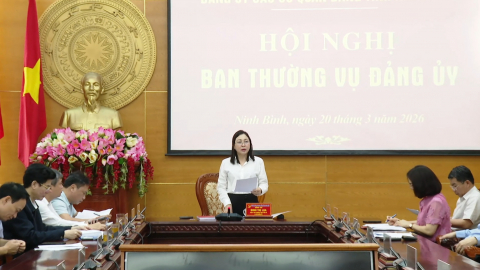 Hội nghị Ban Thường vụ Đảng ủy c&aacute;c cơ quan Đảng tỉnh - 20/3/2026