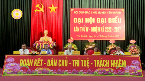 Đại hội đại biểu hội cựu gi&aacute;o chức huyện Y&ecirc;n Kh&aacute;nh nhiệm kỳ 2022-2027
