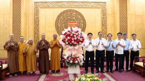 Gi&aacute;o hội Phật gi&aacute;o Việt Nam tỉnh ch&uacute;c mừng Tỉnh ủy, HĐND, UBND, UB MTTQ Việt Nam tỉnh