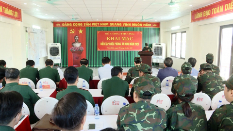 Sở C&ocirc;ng Thương tổ chức diễn tập Quốc ph&ograve;ng - An ninh năm 2023