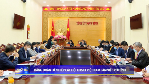 Đảng đo&agrave;n li&ecirc;n hiệp c&aacute;c hội KH&KT Việt Nam l&agrave;m việc với tỉnh