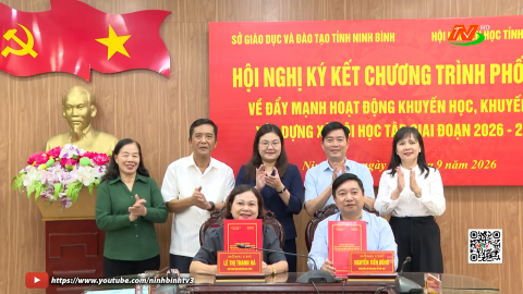 K&yacute; kết chương tr&igrave;nh phối hợp giữa Hội Khuyến học tỉnh v&agrave; Sở Gi&aacute;o dục v&agrave; Đ&agrave;o tạo