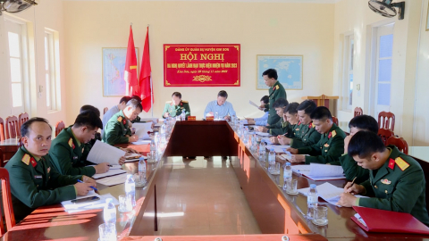 Đảng ủy qu&acirc;n sự huyện Kim Sơn ra nghị quyết l&atilde;nh đạo nhiệm vụ năm 2023