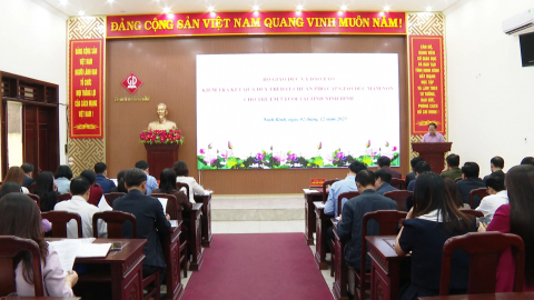 Kiểm tra kết quả duy tr&igrave; đạt chuẩn phổ cập gi&aacute;o dục mầm non trẻ 5 tuổi