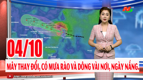 Dự b&aacute;o thời tiết khu vực tỉnh Ninh B&igrave;nh đ&ecirc;m 03, ng&agrave;y 04/10/2025