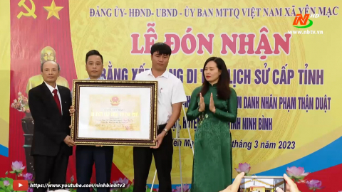 X&atilde; Y&ecirc;n Mạc đ&oacute;n nhận bằng di t&iacute;ch lịch sử Văn h&oacute;a cấp tỉnh