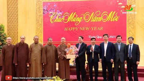 C&aacute;c tổ chức t&ocirc;n gi&aacute;o ch&uacute;c mừng Tỉnh ủy, HĐND, UBND, UBMTTQ Việt Nam tỉnh nh&acirc;n dịp Xu&acirc;n Qu&yacute; M&atilde;o